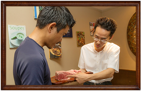 オーナーと肉屋さん